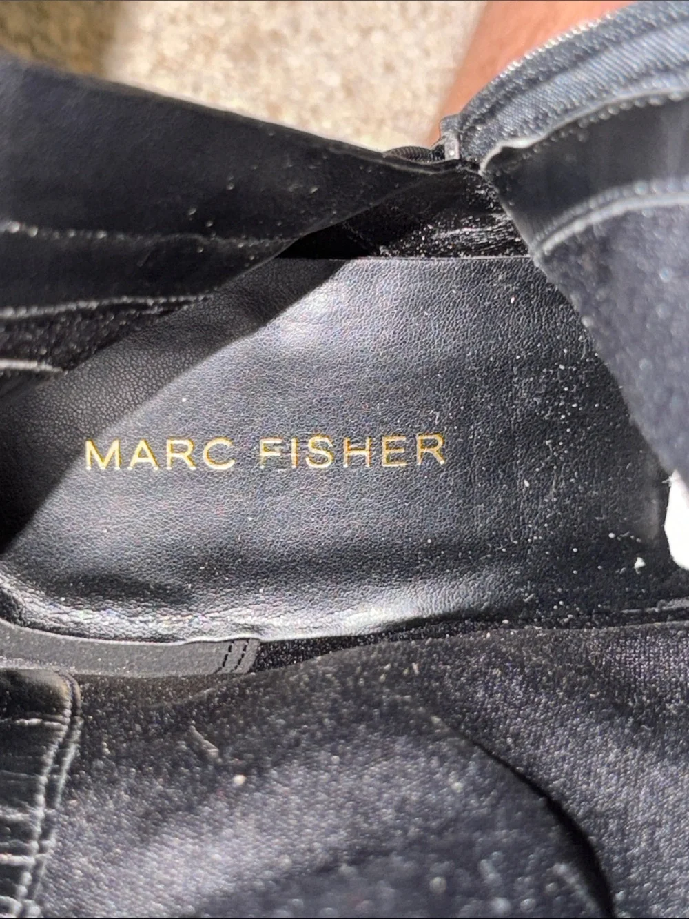Marc Fisher Tall Black Leather Over-the-Knee Riding Boots